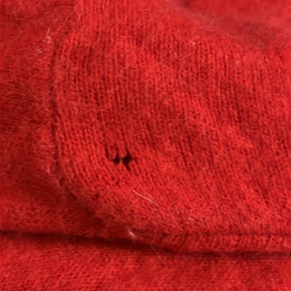 Vintage 70s 80s Dolores Mockneck Side Button Sweater Red - Picture 7 of 7